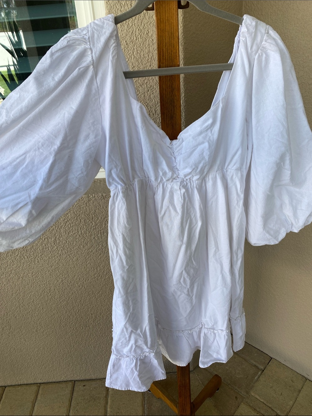 Show Me Your MuMu White Puff Sleeve Mini Dress